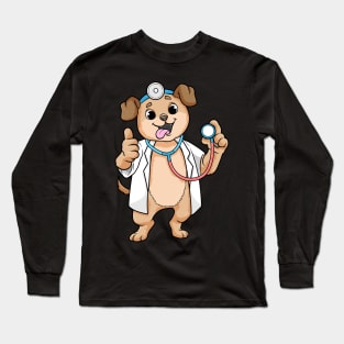 Dog as Doctor with Stethoscope Long Sleeve T-Shirt